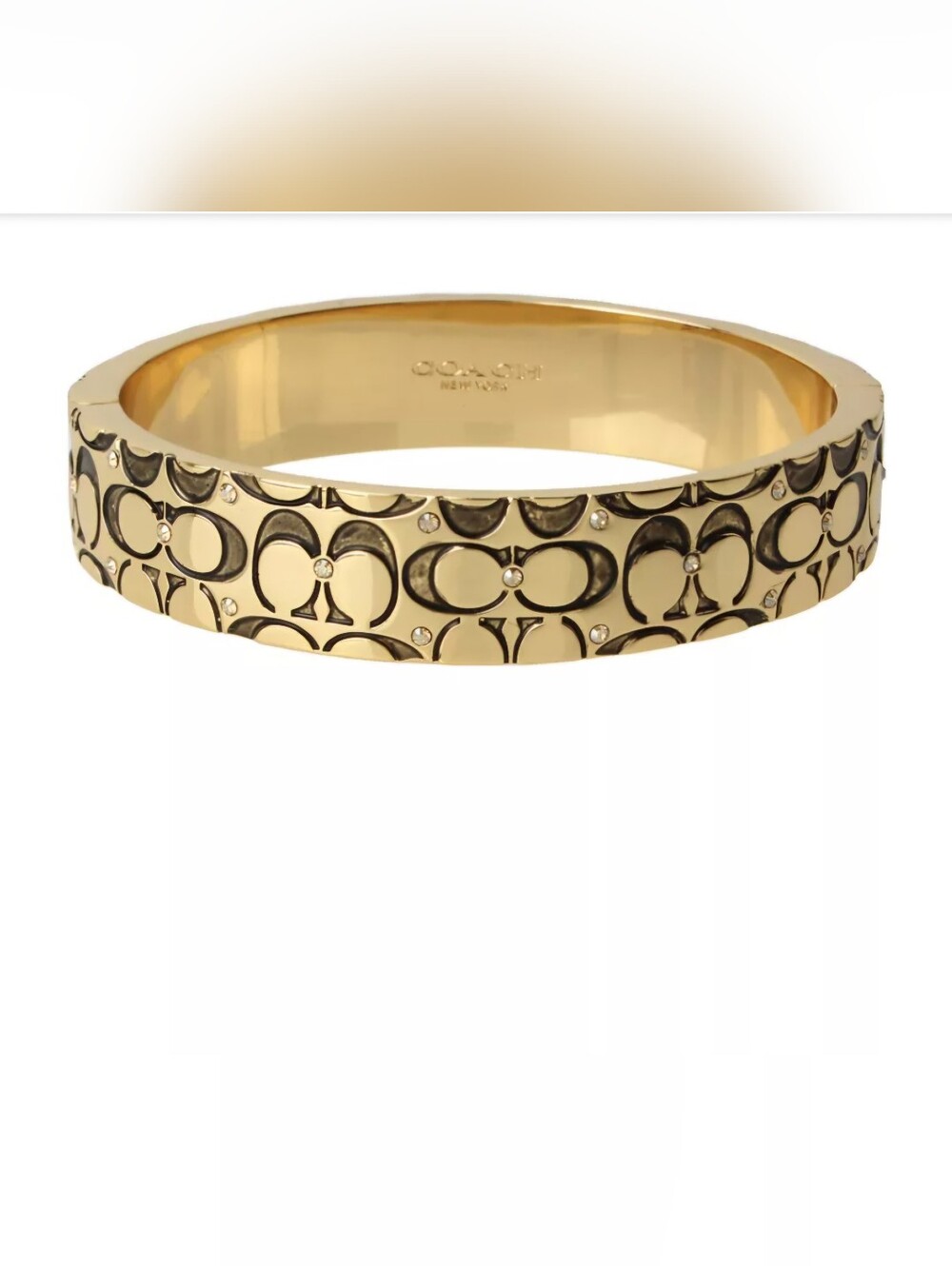Coach Quilted C Swarovski Crystal Bracelet | Gold/Crystal